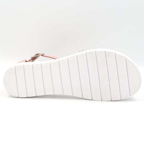 LOGO by Lori Goldstein Women Ankle Strap Sandals Olivia Size US 6.5M Pink Grey - Picture 6 of 6